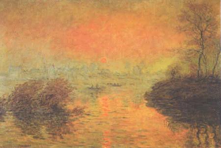 Claude Monet Sunset at Lavacourt Germany oil painting art